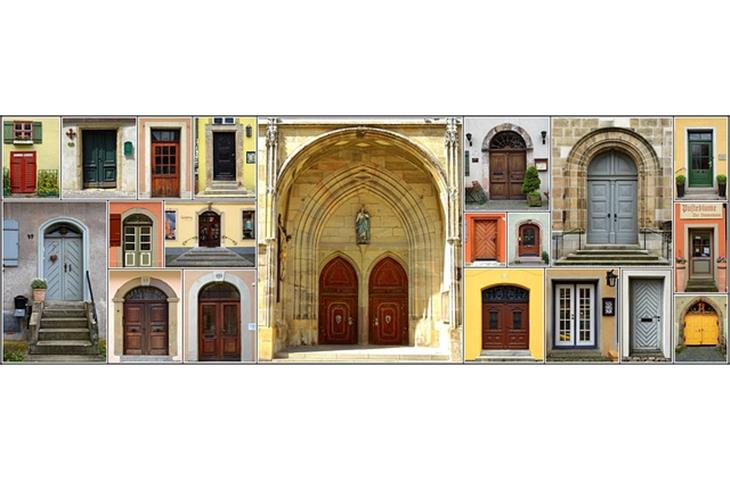 front door with electronic lock