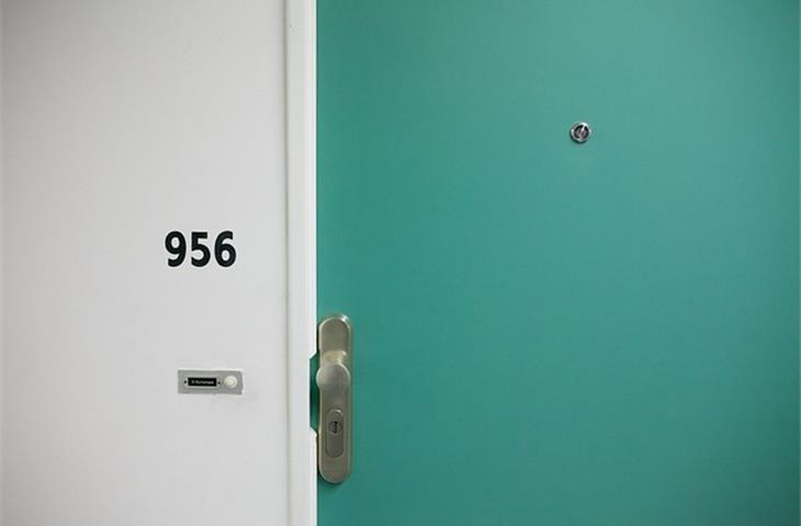 metal door with lock
