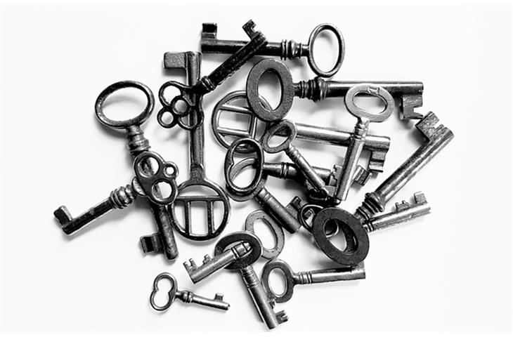door lock with combination and key